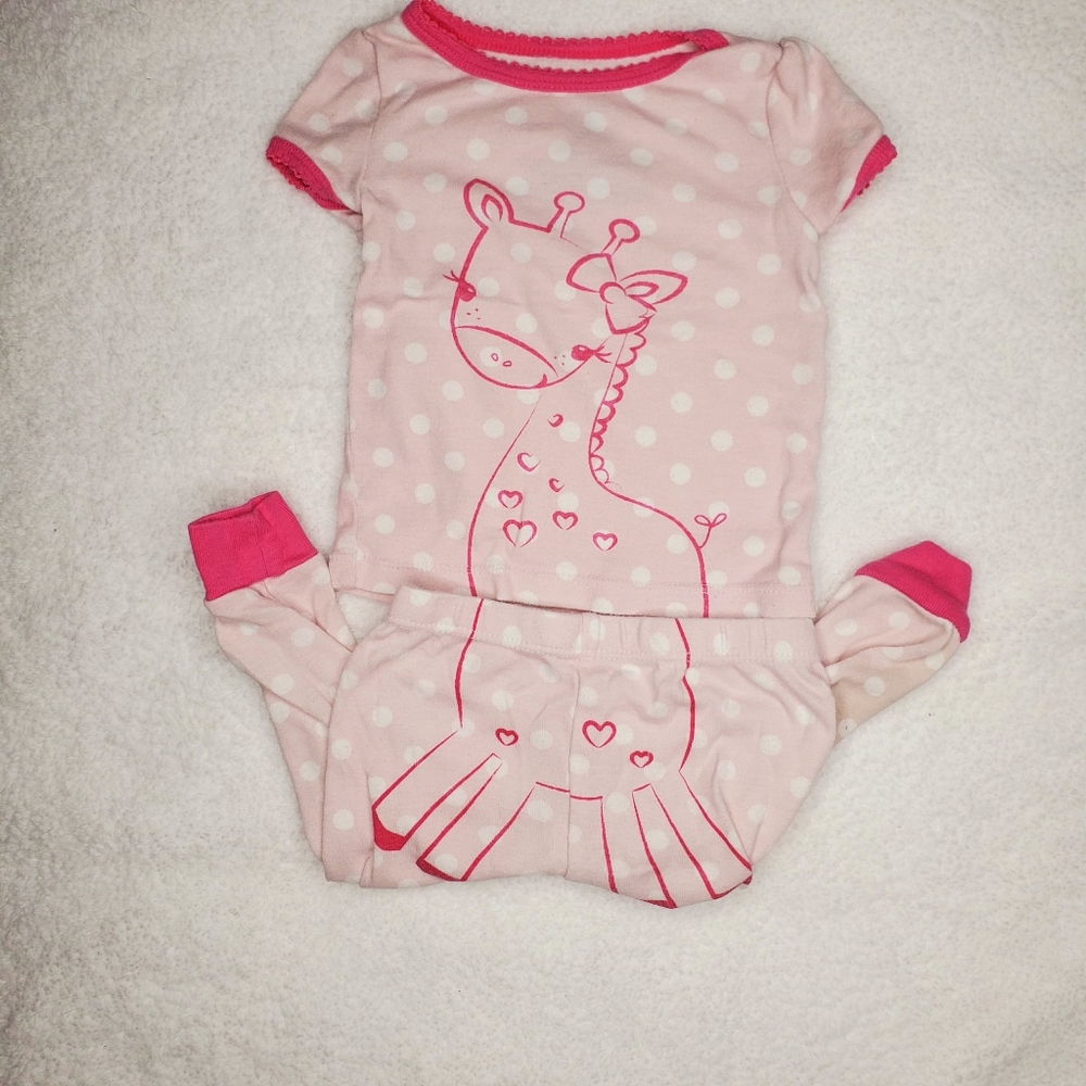 Pink giraffe pijama sleepwear set